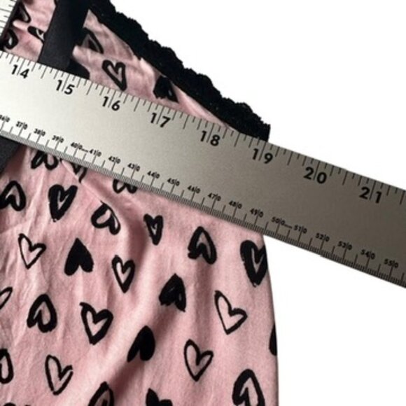 Hanky Panky Pink Black Chemise Nightgown Hearts Bow 1X New WITHOUT Tags - Picture 8 of 9
